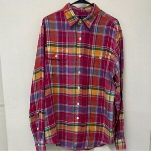 Mens Polo Ralph Lauren True Madras Linen Shirt Large